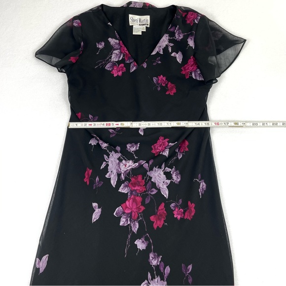 Sheri Martin Floral Midi Dress 10P | Vintage Flutter Sleeve Romanticcore - Picture 5 of 9